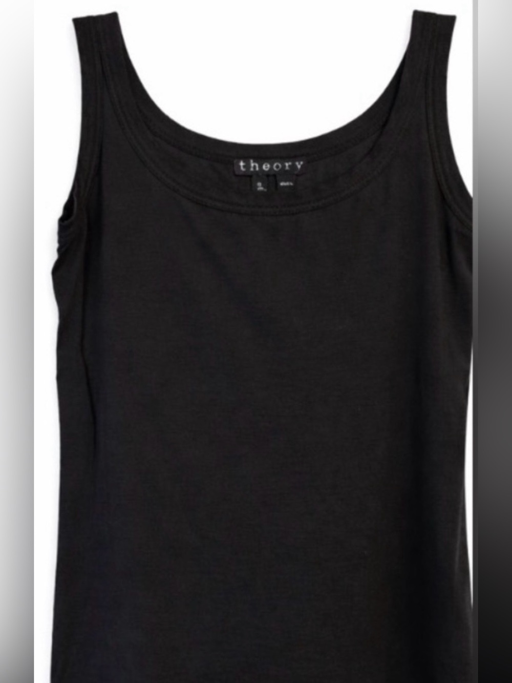 Theory Black Scoop Neck Stretch Cotton Tank | Size L